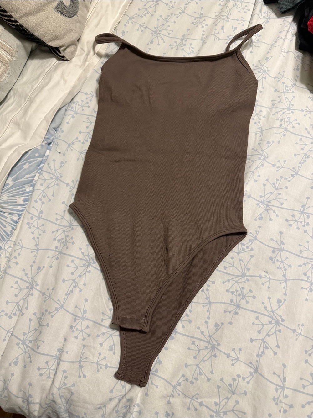 Men's Brown Ribbed Tank Bodysuit - Stretch Comfort